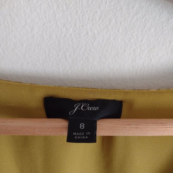 J.Crew Faux Wrap Velvet Blouse 8 Dijon Yellow Long Sleeve Top - Picture 2 of 11